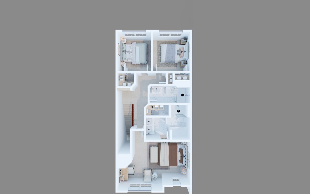Solstice (AU3201FL) - 3 bedroom floorplan layout with 2.5 bathrooms and 1482 - 1532 square feet (Floor 2)