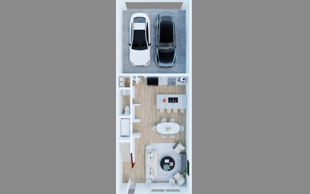 Meridian (AU3201) - 3 bedroom floorplan layout with 2.5 bathrooms and 1482 - 1532 square feet (Floor 1)