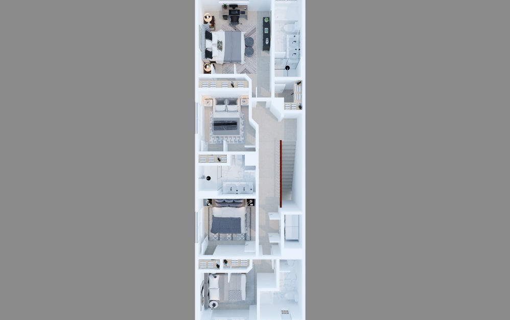 Atlas (AU4201) - 4 bedroom floorplan layout with 3.5 bathrooms and 1850 square feet (Floor 2)