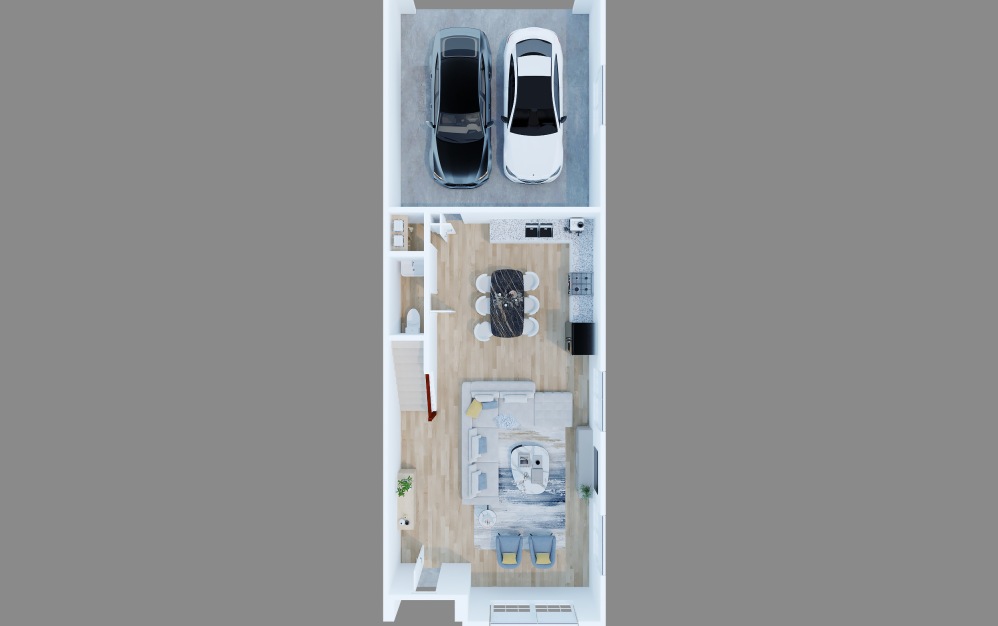 Odyssey (AU4201FL) - 4 bedroom floorplan layout with 3.5 bathrooms and 1871 square feet (Floor 1)
