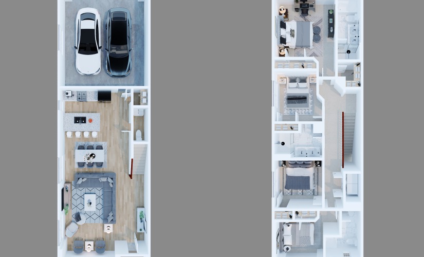 Atlas (AU4201) - 4 bedroom floorplan layout with 3.5 bathrooms and 1850 square feet