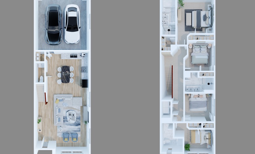 Odyssey (AU4201FL) - 4 bedroom floorplan layout with 3.5 bathrooms and 1871 square feet