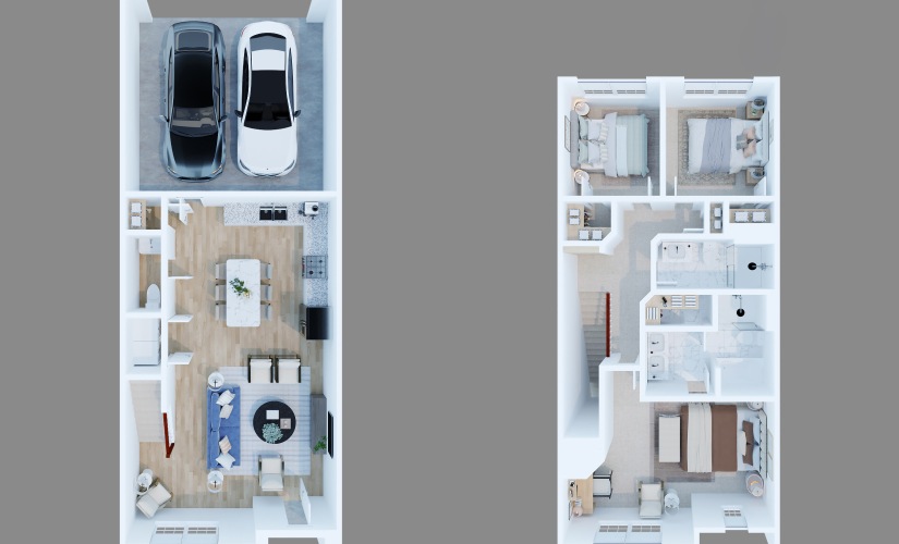 Solstice (AU3201FL) - 3 bedroom floorplan layout with 2.5 bathrooms and 1482 - 1532 square feet